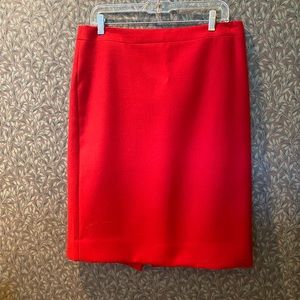Red JCrew No. 2 Pencil Skirt
